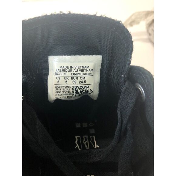 CONVERSE Sneaker Women's Size 8 Black All Star Low Top Brush-Off Leather Toecap - Picture 4 of 10